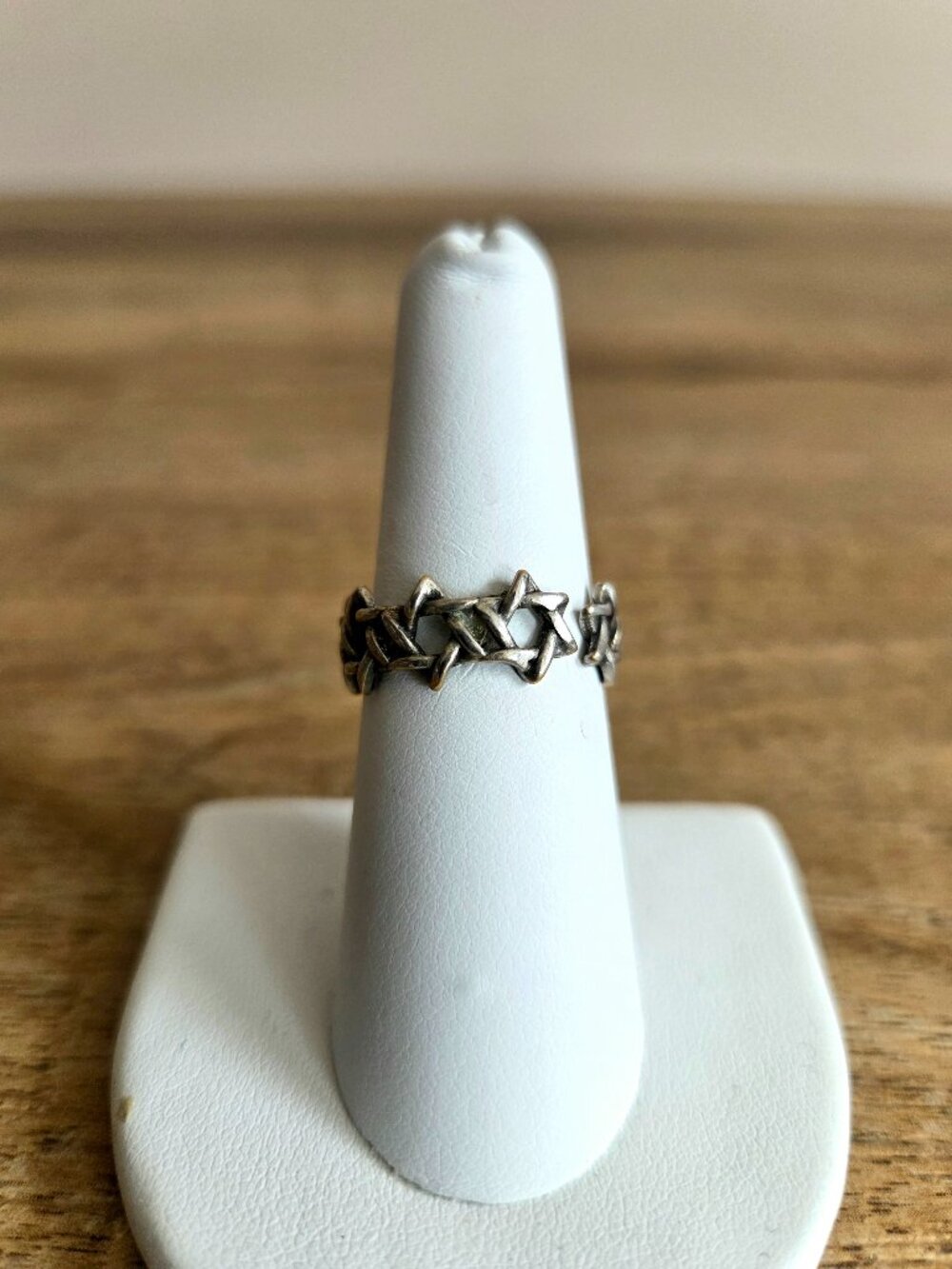 Sterling silver 925 ring with Stars of David. Adjustable ring.